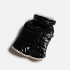 Emma Dog Jacket  Shiny Black Water-Resistant Winter Coat with Sherpa