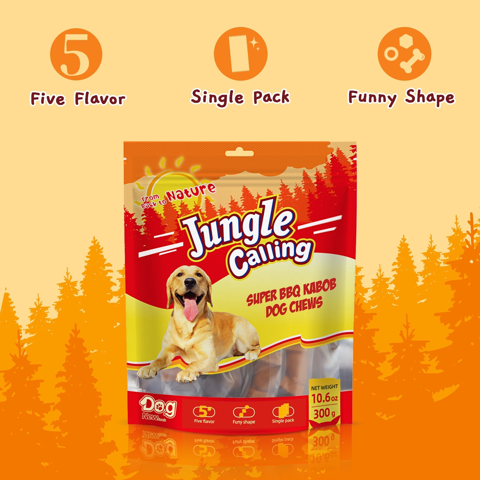 Multi-Flavor Kabob Dog Snacks, Dog Kabobs, Made with Chicken, Duck, Beef, Sweet Potato and Pumpkin, Rawhide Sticks for Dogs