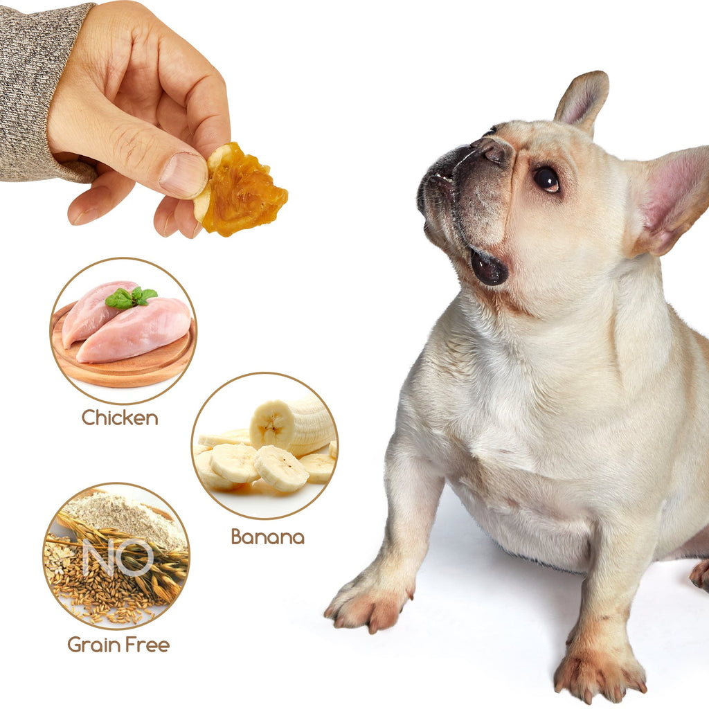 Healthy Treats for Dogs, Chicken Wrapped Banana for Small & Medium Dogs Treats, Low Fat Puppy Training Treats, 11 oz