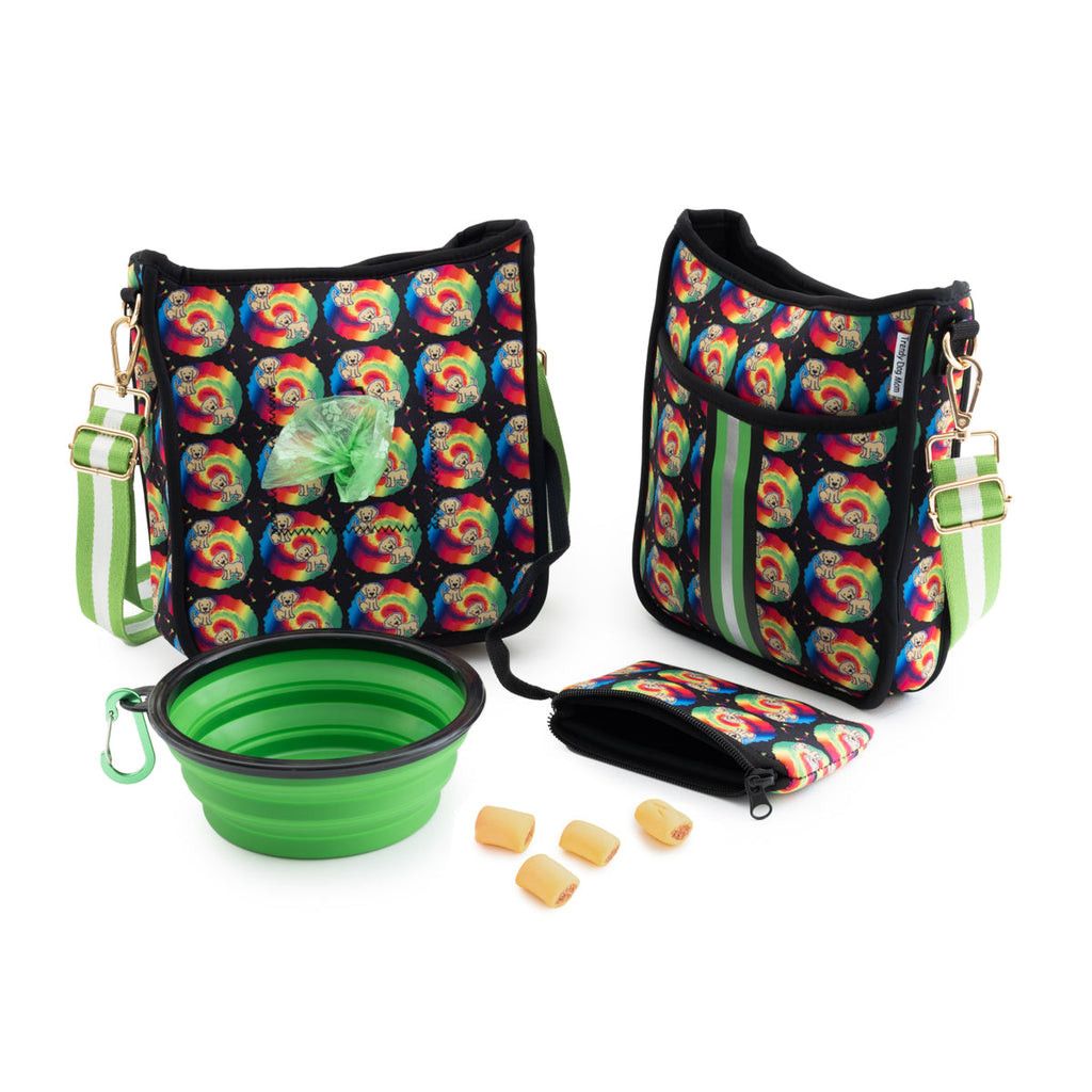 Golden Tie Dye Golden Retriever Dog Walking Bag