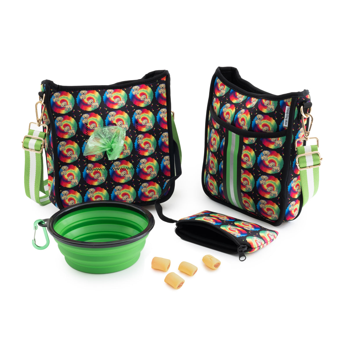 Golden Tie Dye Golden Retriever Dog Walking Bag
