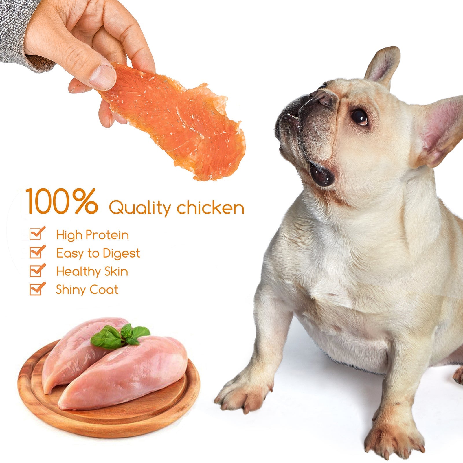 Dog Treats Chicken Jerky Training Treats, Slow Roasted Snacks for Medium and Large Dogs Chewy Treats 10.6 Ounce (Chicken Jerky)
