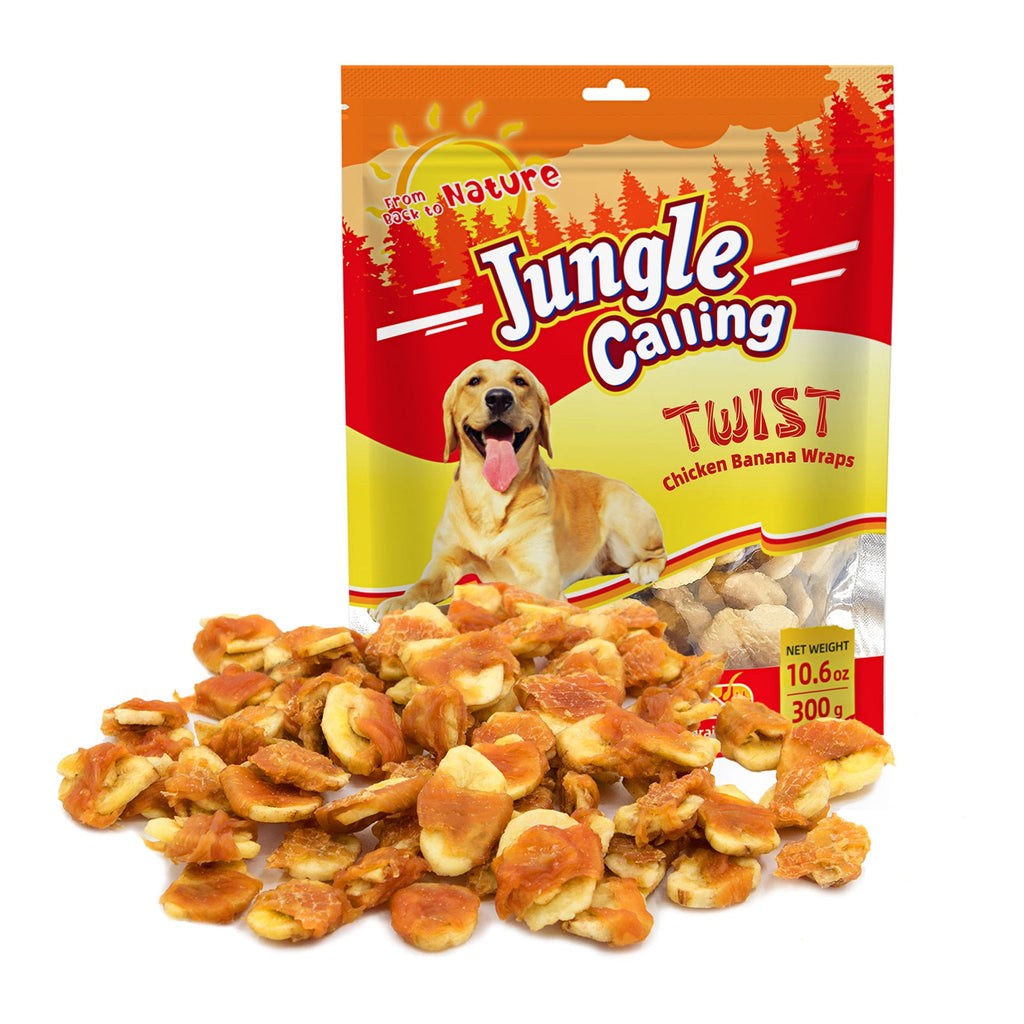 Healthy Treats for Dogs, Chicken Wrapped Banana for Small & Medium Dogs Treats, Low Fat Puppy Training Treats, 11 oz