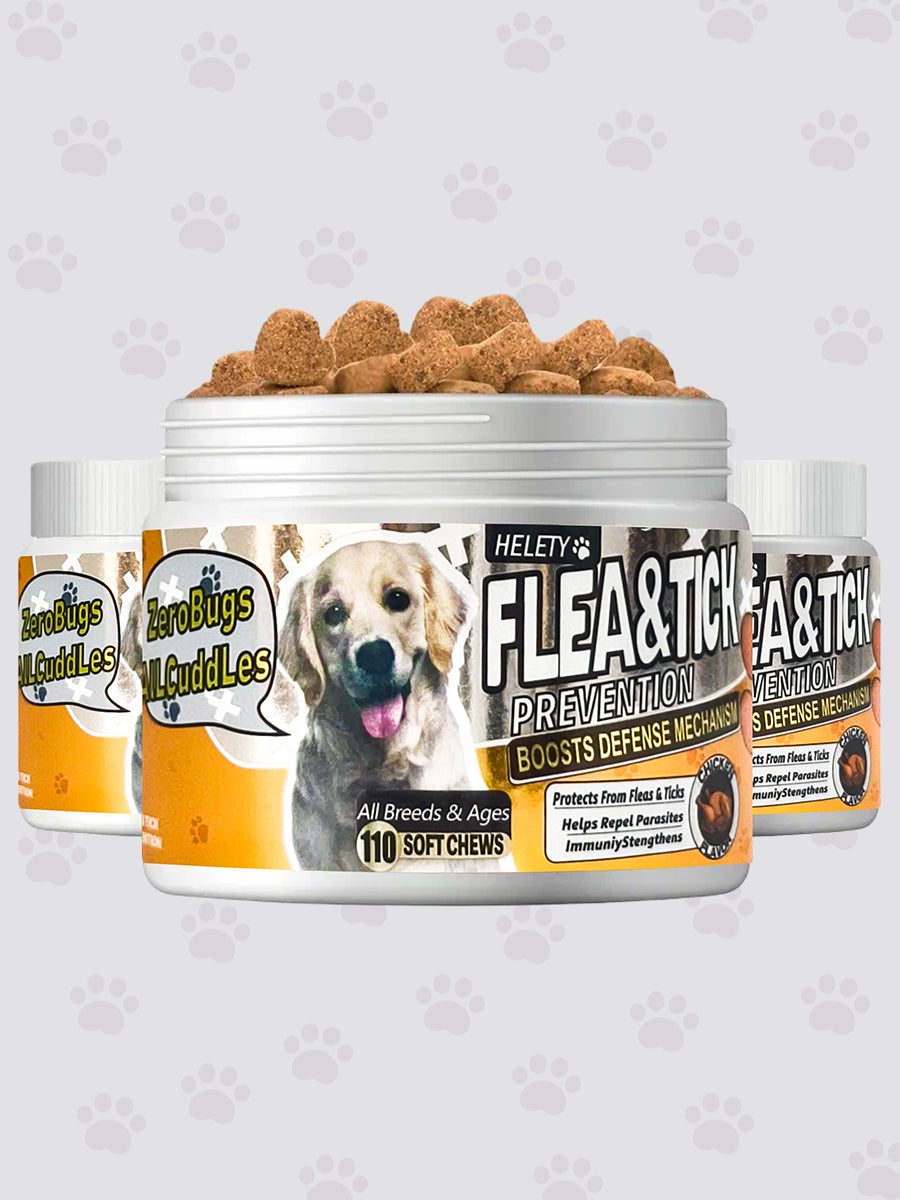 Helety Dog Vitamins for Skin & Coat Care, for Dogs & Puppies, 110 Soft Chews Canine Nutritional Supplement