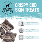 Crispy All-Natural Cod Skins Dog Treats - Premium Single Ingredient
