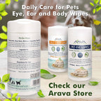 Ear Cleaner Wipes for Dogs, Cats, Puppies & Kittens by Arava