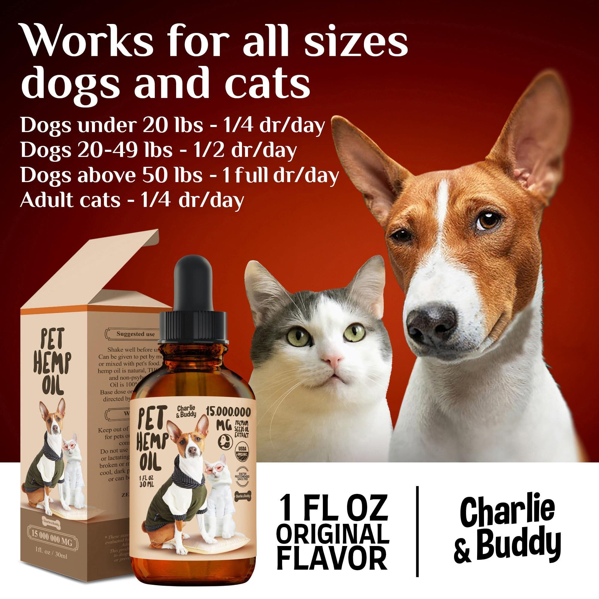 Charlie & Buddy Pain Relief Hemp Oil for Dogs and Cats