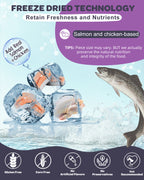 Dog & Cat Probiotics 6B CFUs 12 Strains with Prebiotic 300mg, Digestive Enzymes 200mg & Omega-3, Salmon Flavor, 120 Chews