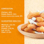 Chewy Chicken Dog Treats Rawhide Free Real Chicken Calcium Bone, Teeth Clean Breath Fresh Dog Training Treats