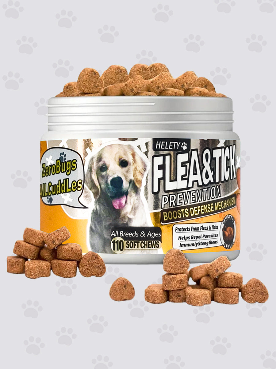 Helety Dog Vitamins for Skin & Coat Care, for Dogs & Puppies, 110 Soft Chews Canine Nutritional Supplement