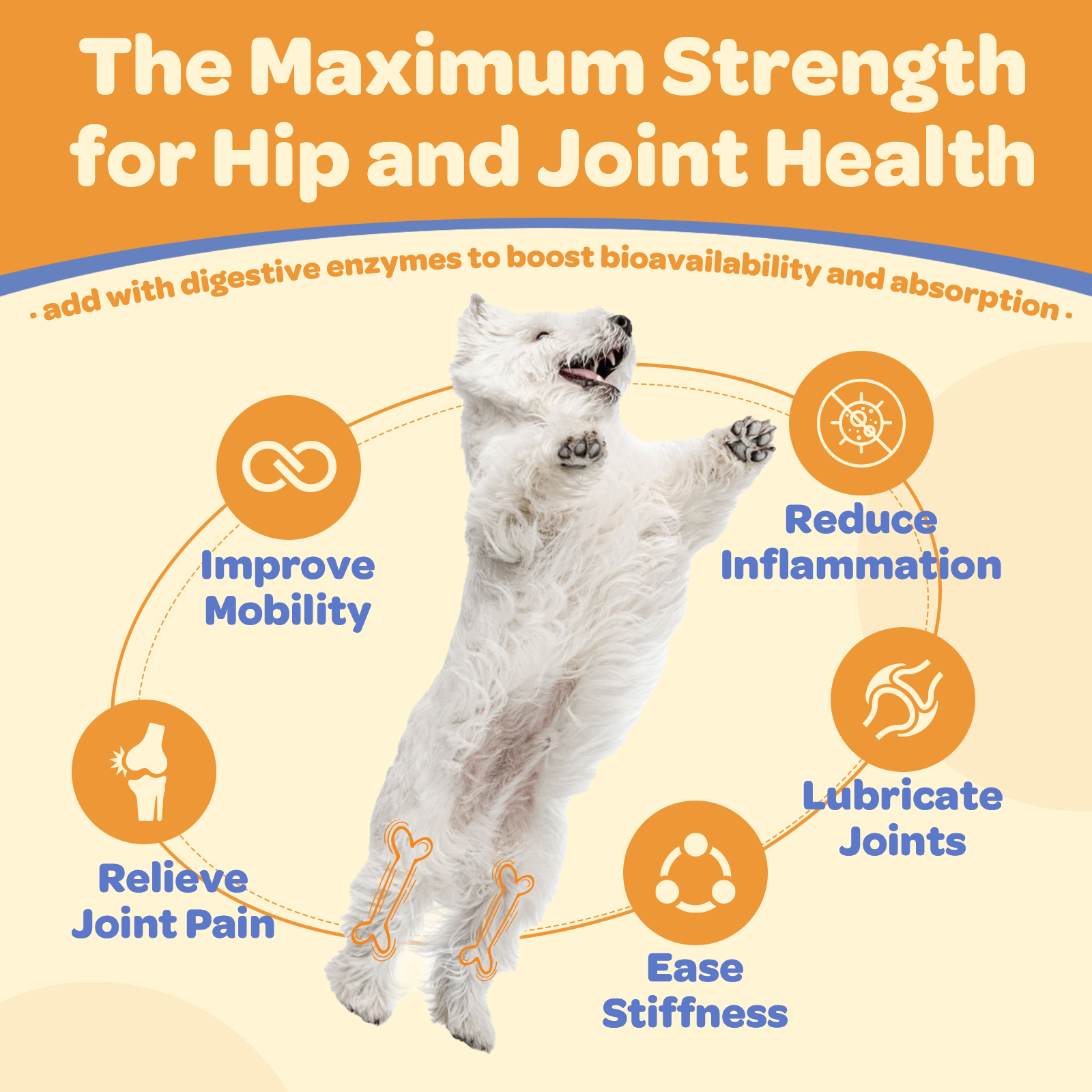 Dogs Glucosamine Chews with Chondroitin + MSM + Omega-3 for Joint Support, 180ct