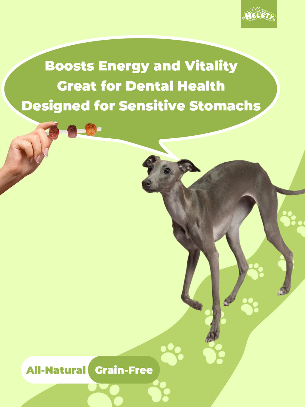 HELETY Dog Meat Treats, Three Flavor Meat Skewers, Chicken Beef Duck Flavor, Natural Chewy Rewards for Dogs