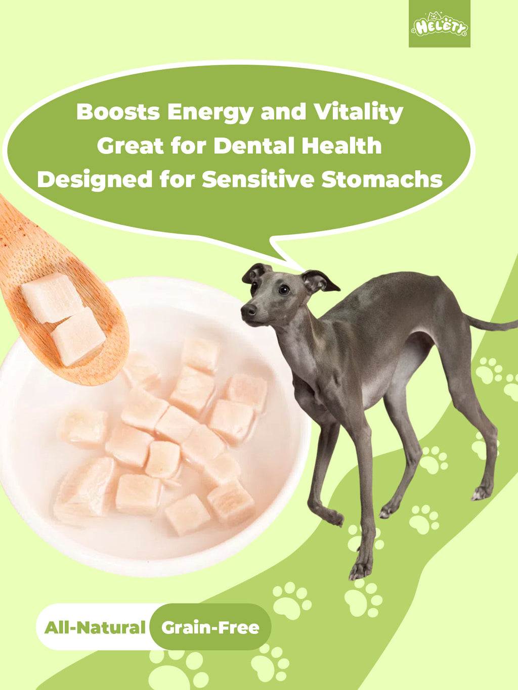 HELETY Freeze Dried Chicken Nuggets Dog Treats, Crumble as Meal Topper for Pets, Single Ingredient, High Protein