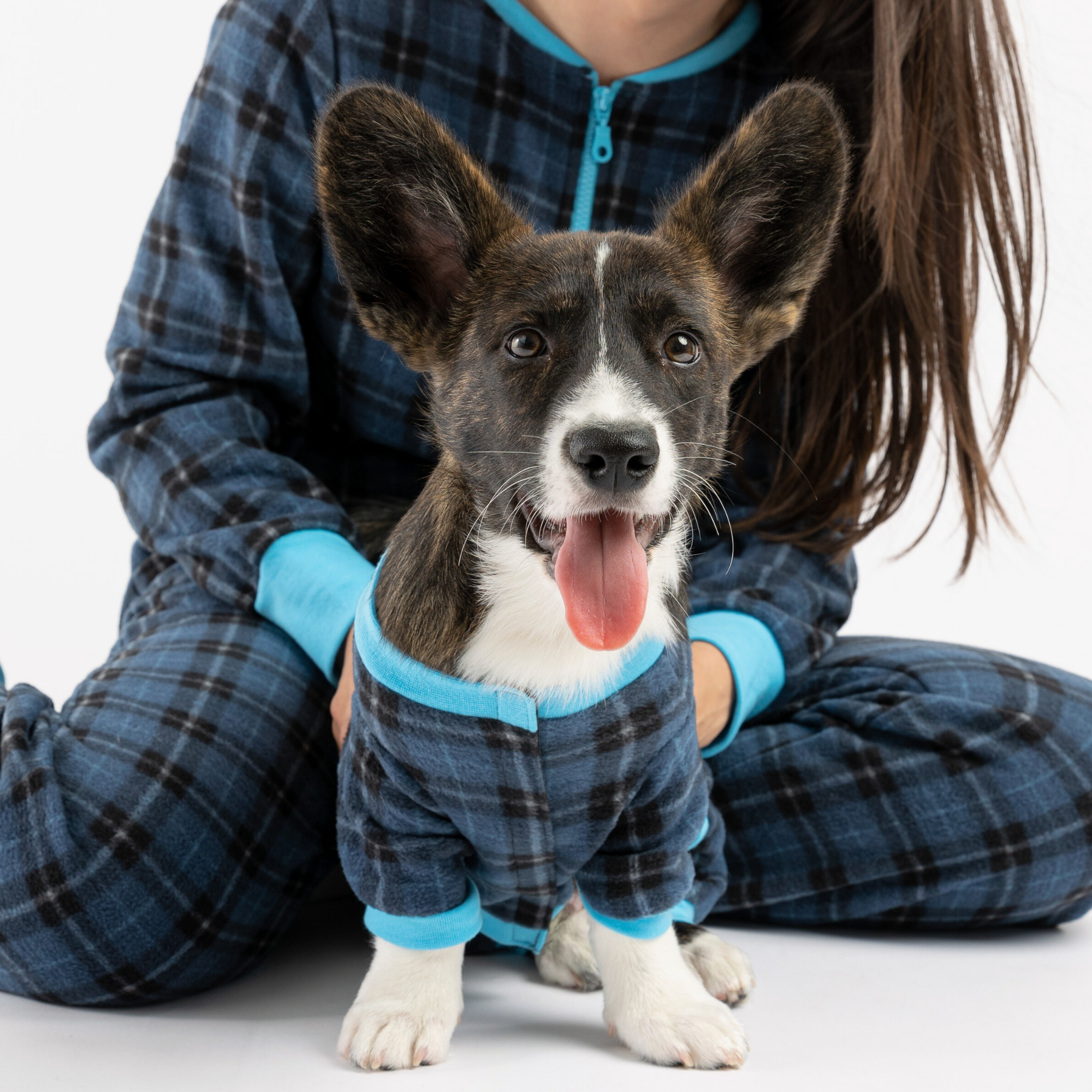 Blue Plaid Dog Pajamas  Soft & Cozy Pet Onesie for Ultimate Comfort