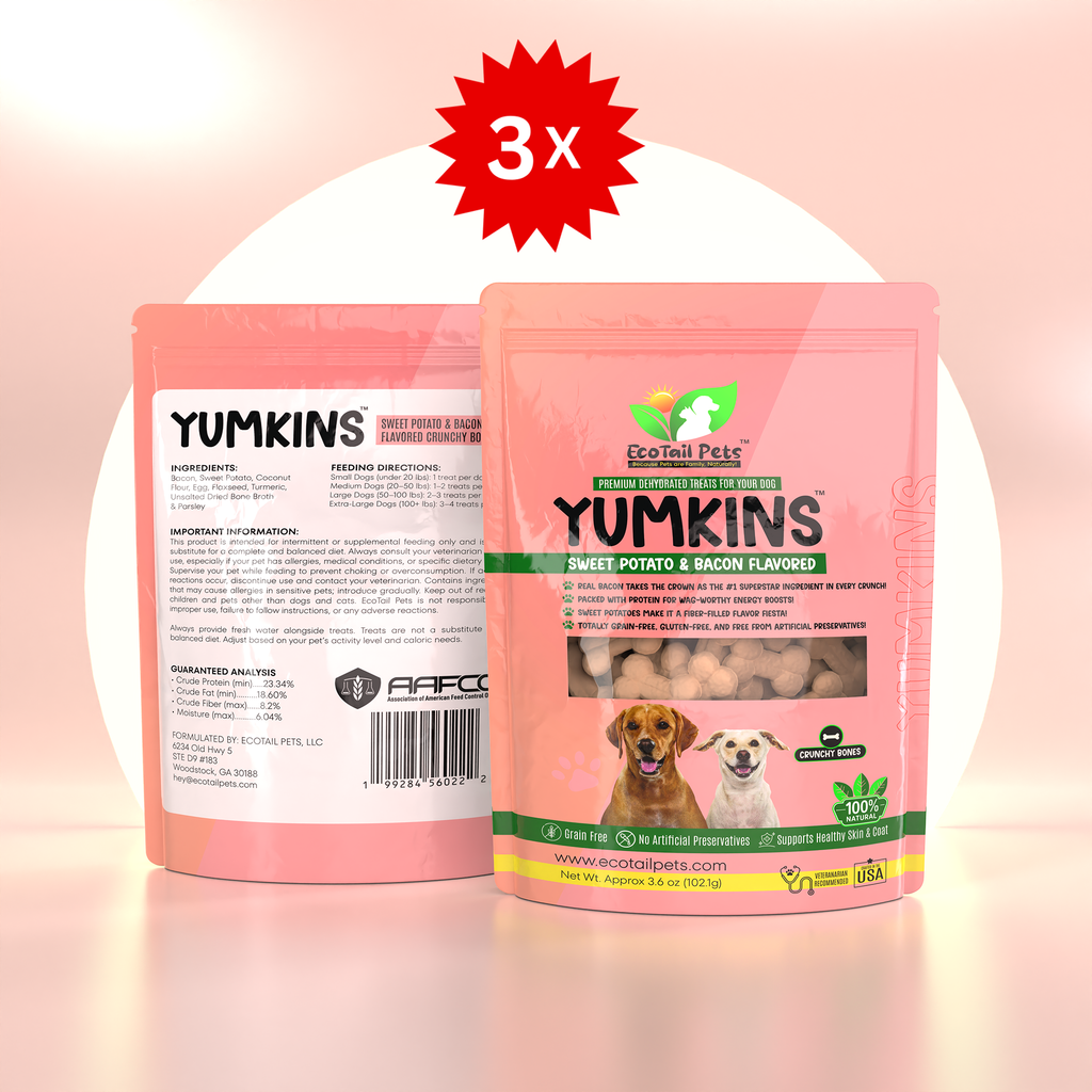 Yumkins™: 3 x (3.6oz) Sweet Potato & Bacon Flavored Bones - Bundle