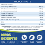 Dog & Cat Omega-3-6-9 565mg with EPA 160mg, DHA 100mg, Zinc, Biotin & Vitamin C+E, Salmon Flavor, 180 Chews