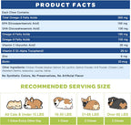Omega-3 Fish Oil for Dogs & Cats, EPA 160mg + DHA 100mg, Omega-3-6-9 with Zinc & Biotin, Salmon Flavor, 120 Chews