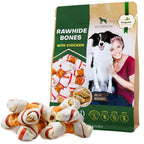 Dog Rawhide Sticks Wrapped with Chicken Natural Chew Treats