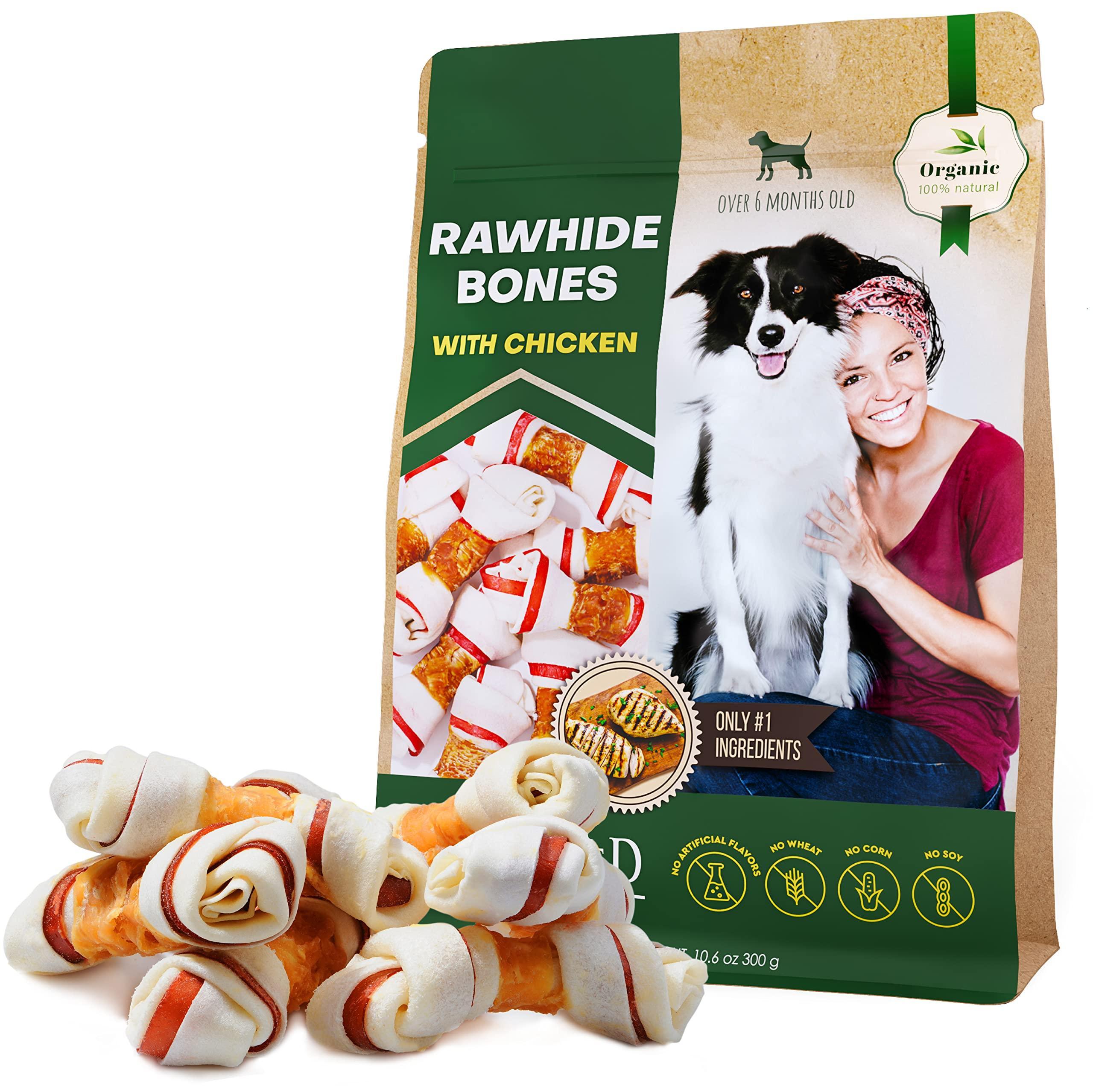 Dog Rawhide Sticks Wrapped with Chicken Natural Chew Treats