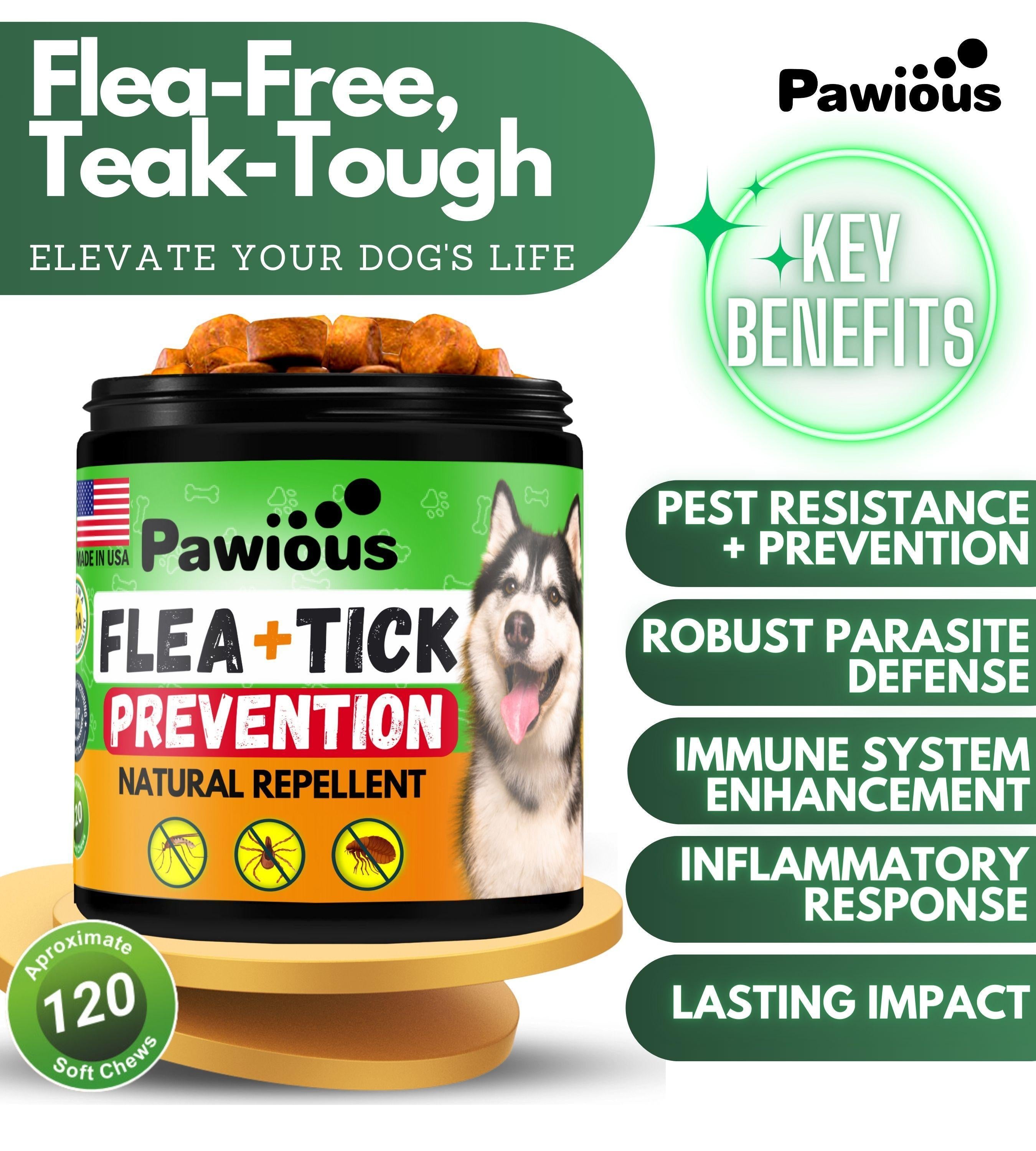 Natural Flea and Tick Prevention for Dogs Chewables
