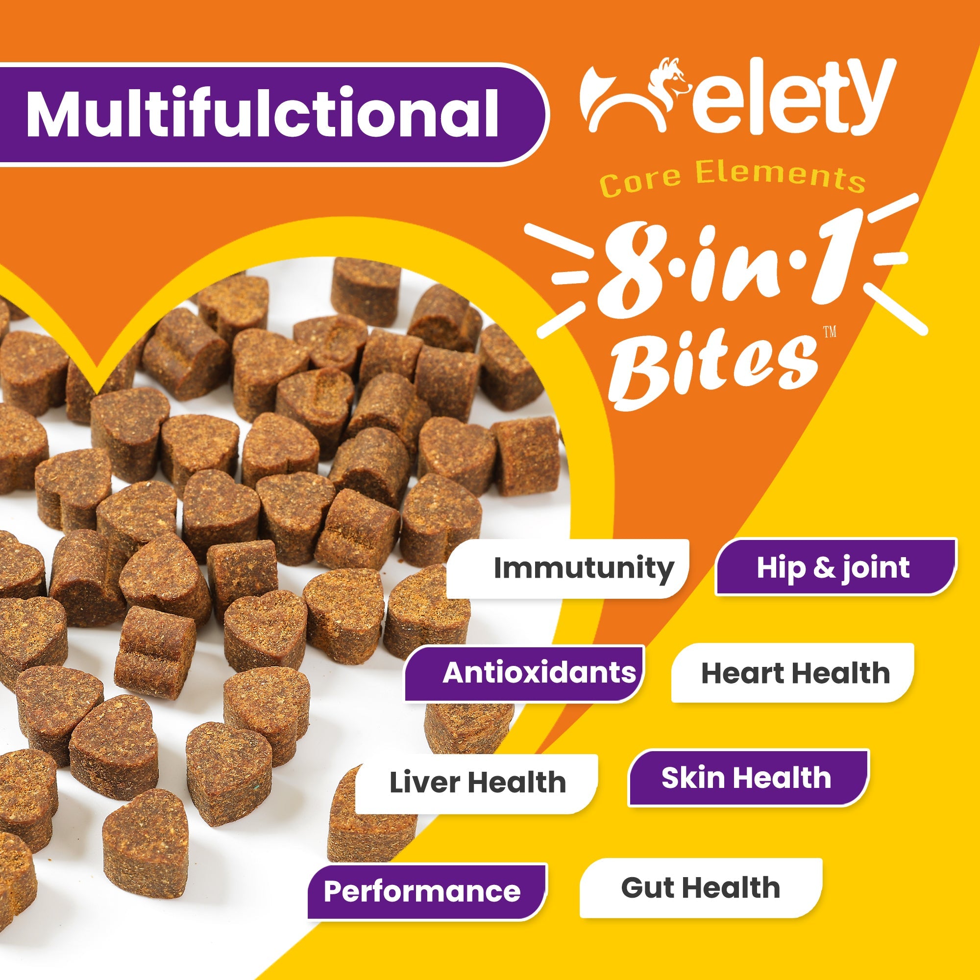 Helety Pet 8-in-1 Multivitamin 120 Soft Chews for Dogs
