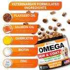 Dog Skin & Coat Supplement, Omega 3 and fish oil