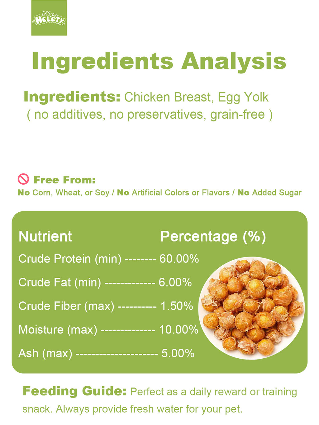 HELETY Soft Training Rewards Dog Treats, Chicken Flavor, Grain Free Training Snacks for Puppies & Adult Dogs