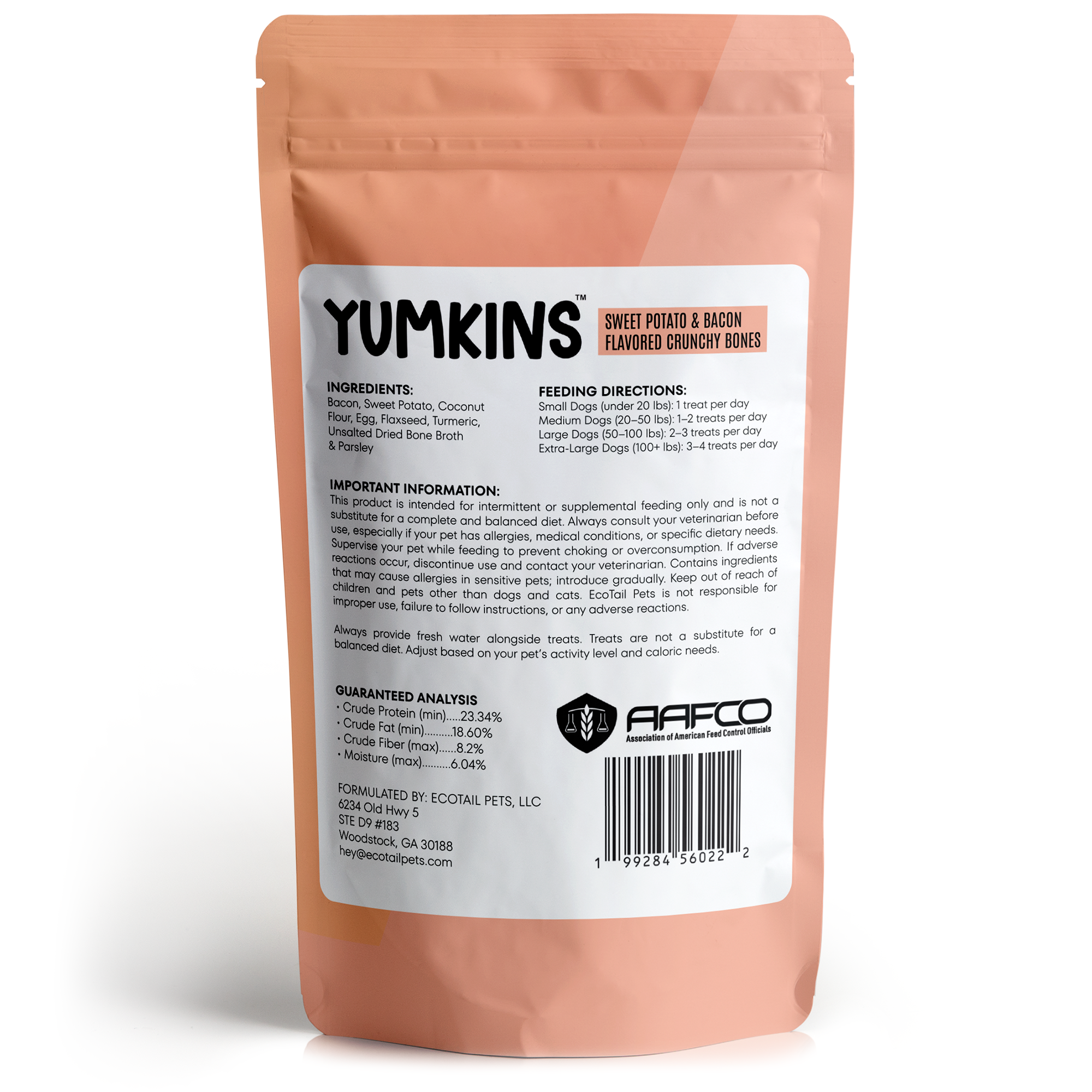 Yumkins™: 3 x (3.6oz) Sweet Potato & Bacon Flavored Bones - Bundle