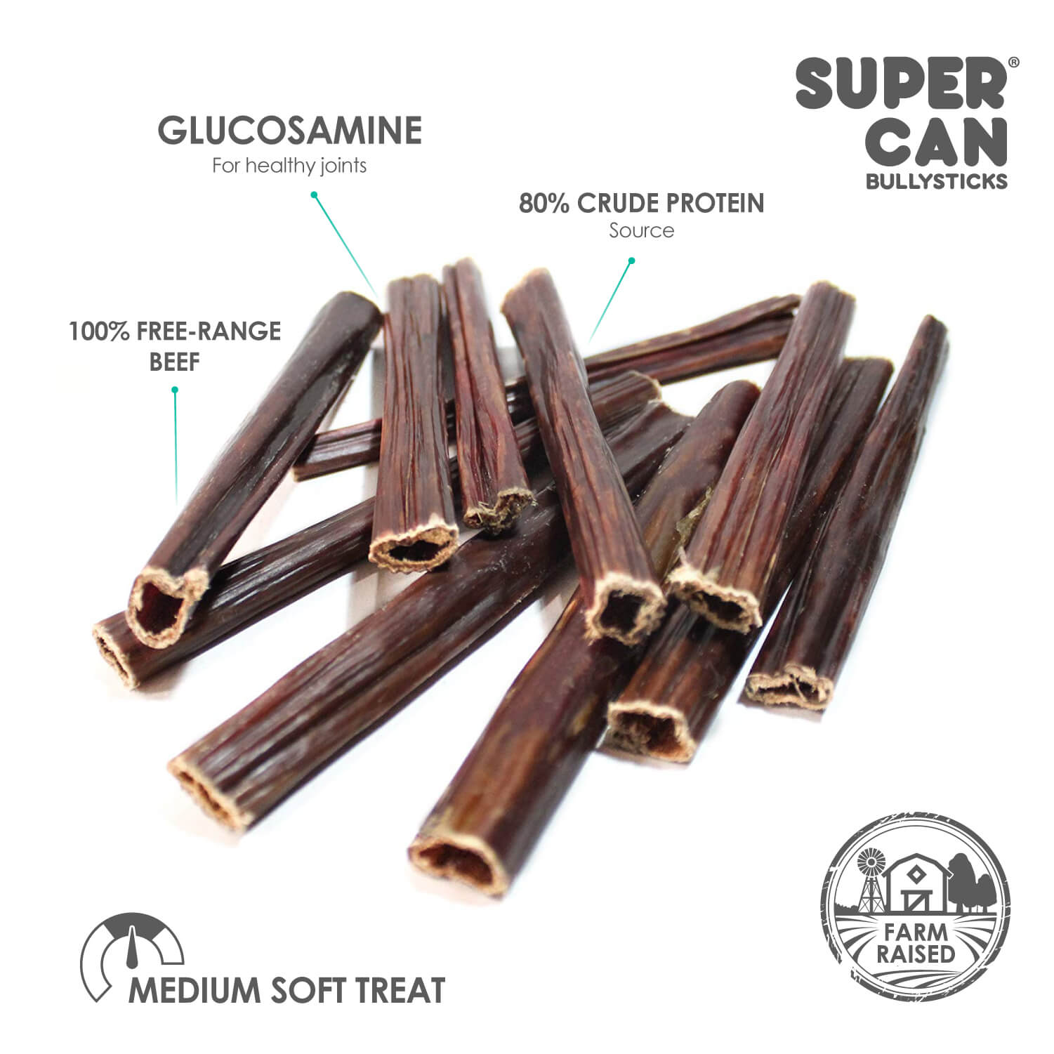 6" Beef Gullet Sticks - 8onz Bag