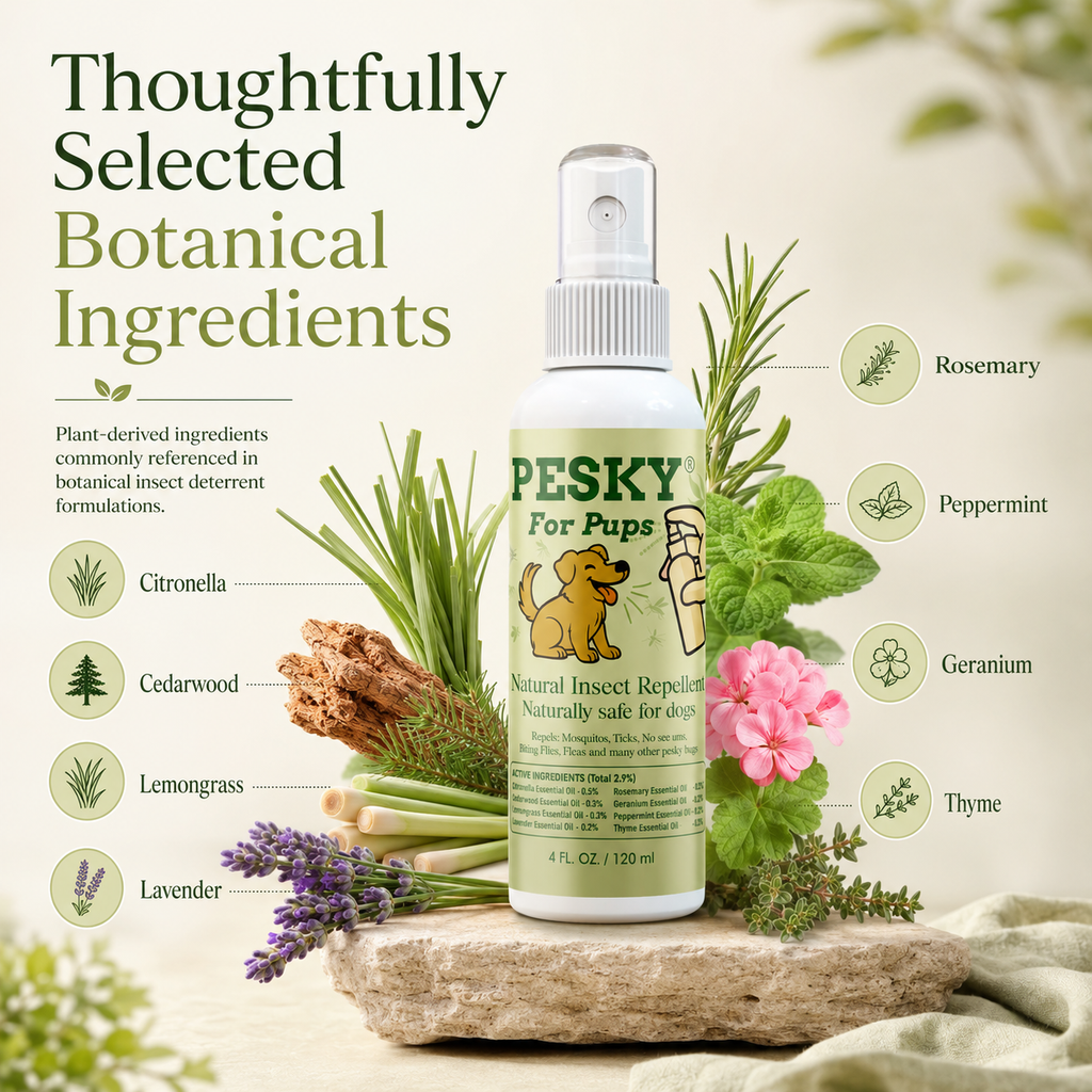 🐶 PESKY® for Pups Plant-Based Insect Deterrent Spray for Dogs