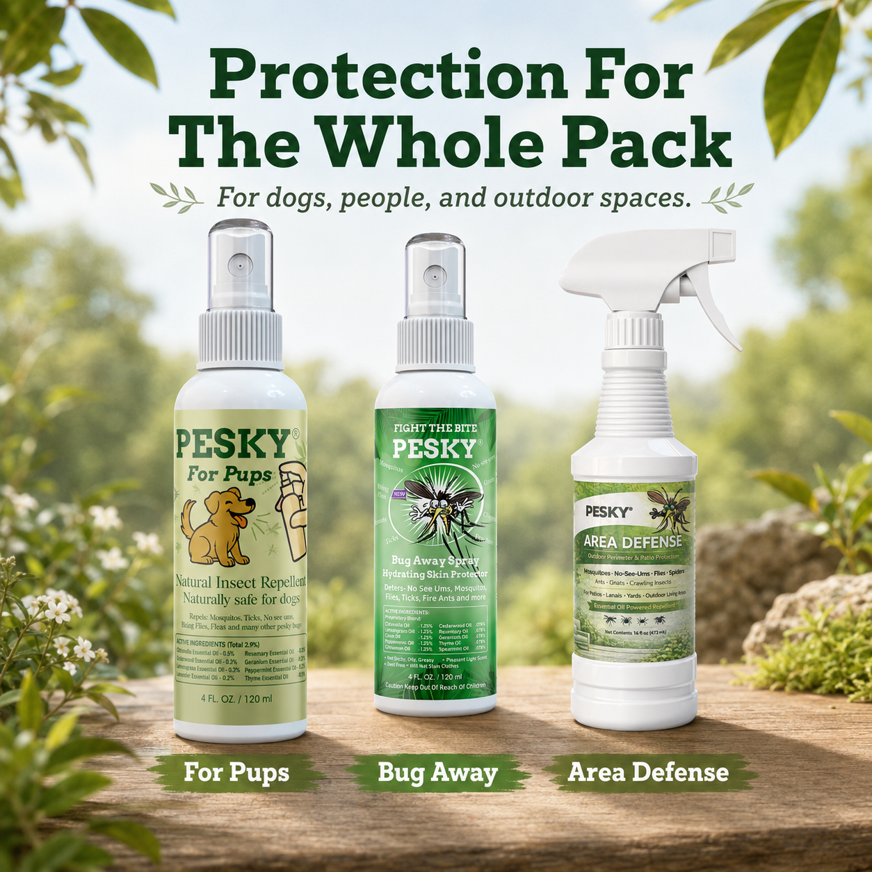 🐶 PESKY® for Pups Plant-Based Insect Deterrent Spray for Dogs