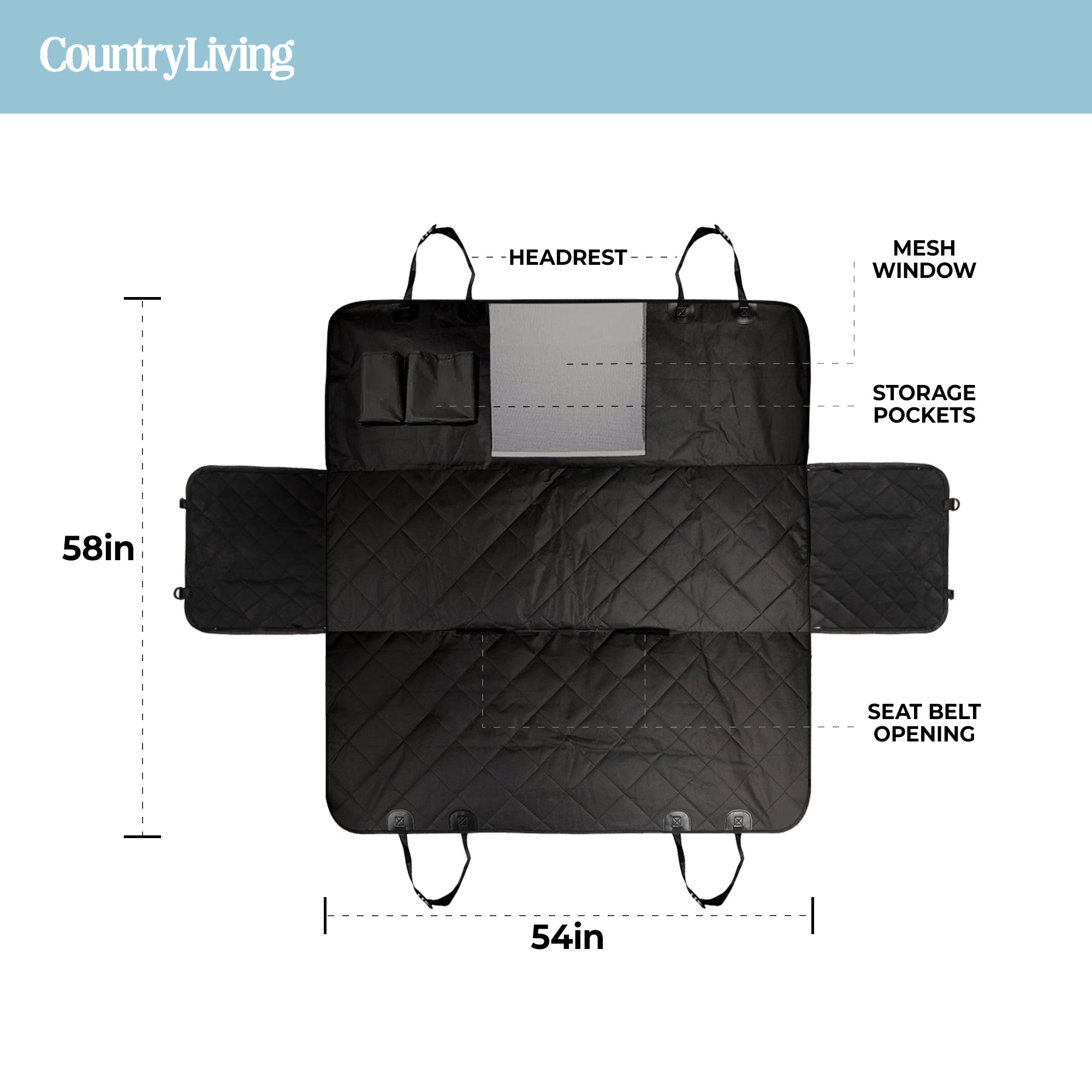 Waterproof Backseat Car Hammock Dog Cover  Non-Slip & Scratch Proof