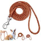 Dog Leash Leather For Small Dogs Braided Pet