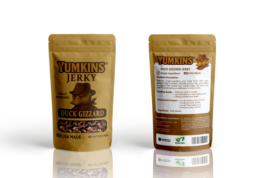 Yumkins® Duck Jerky (Dogs and Cats) - Medium Size Single Pouch - 3 ounces