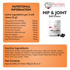 Pet Vet Products® Glucosamine Hip & Joint Supplement for Dogs – Beef Liver Flavor, 60 Soft Chews with MSM & Chondroitin for Mobility Support