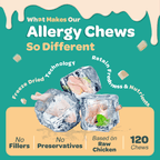 Dog & Cat Allergy & Itch Relief Chews, Colostrum + Probiotics 3B CFUs + Quercetin + Omega-3 + Turmeric + Apple Cider Vinegar, Chicken Flavor, 120 Chews