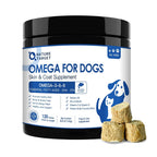 Omega-3 Fish Oil for Dogs & Cats, EPA 160mg + DHA 100mg, Omega-3-6-9 with Zinc & Biotin, Salmon Flavor, 120 Chews