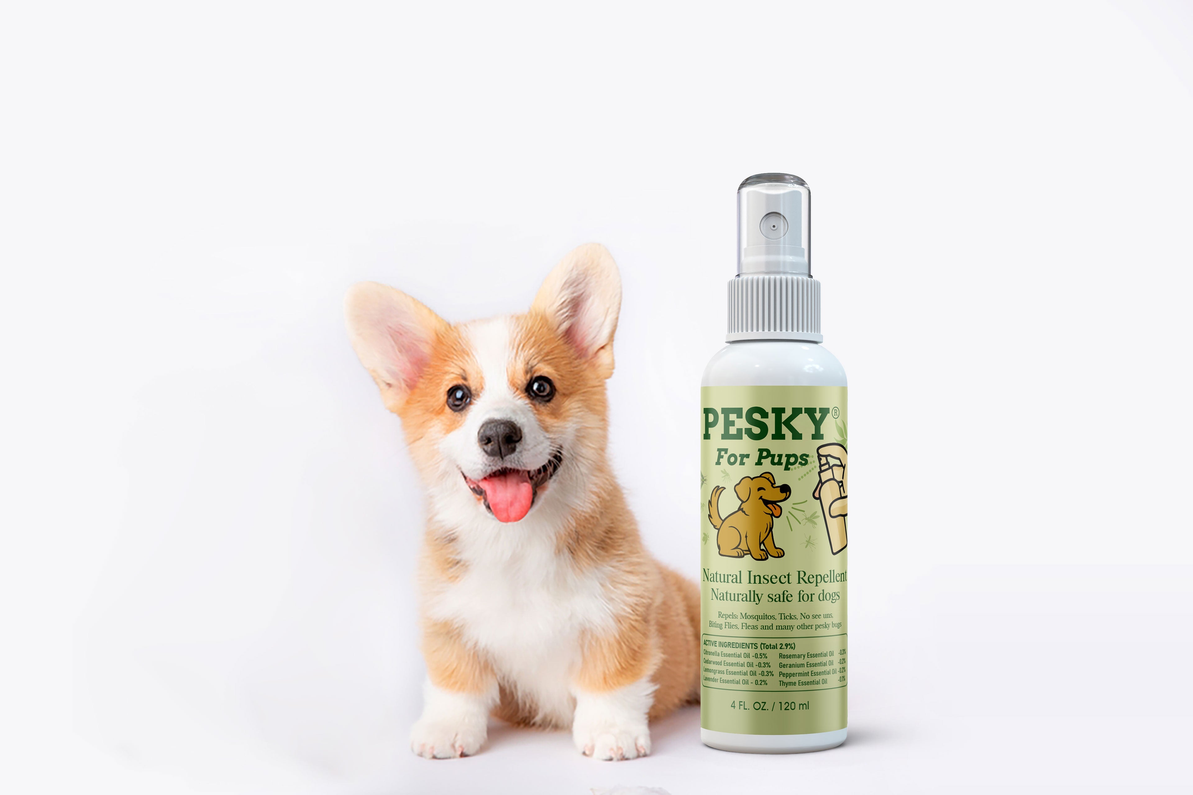 🐶 PESKY® for Pups Plant-Based Insect Deterrent Spray for Dogs 2oz