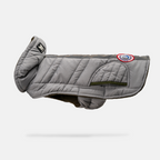 Jackson Dog Jacket  Grey Water-Resistant Coat with Cold-Alert Patch &