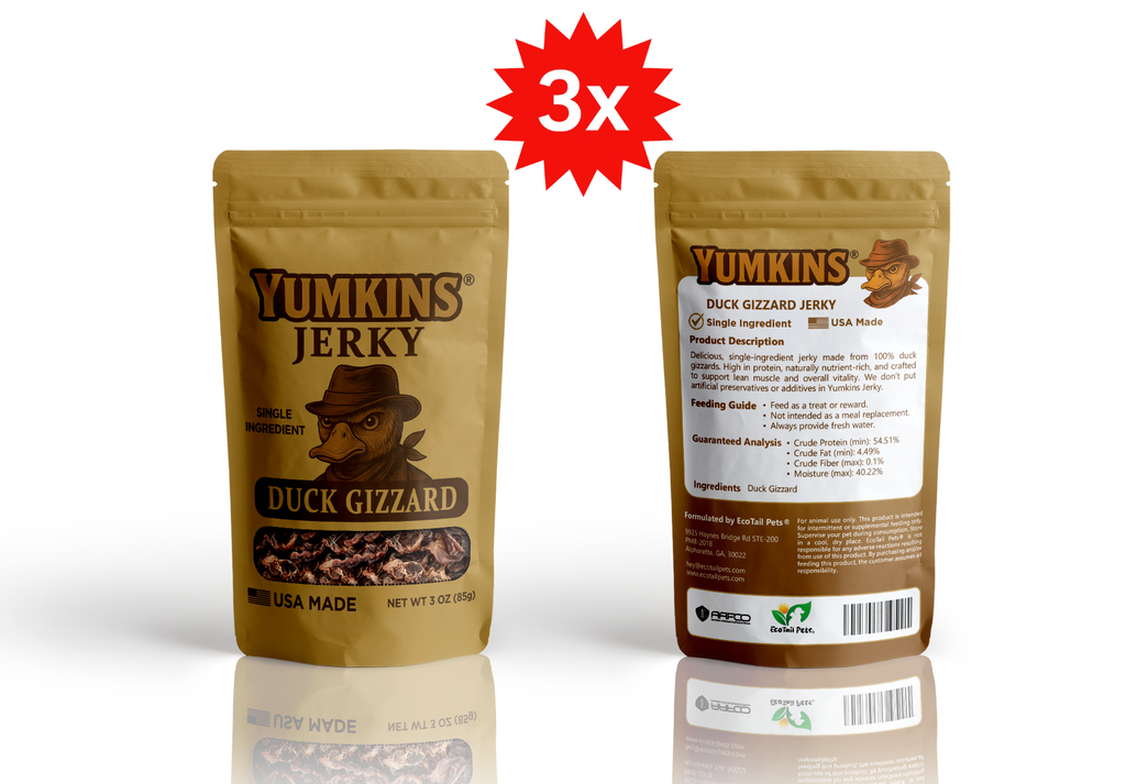 Yumkins® : 3 x (3oz) Duck Jerky: - Bundle
