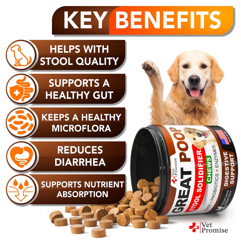 Great Poop Dog Stool Solidifier - Probiotics + Fiber + Enzymes