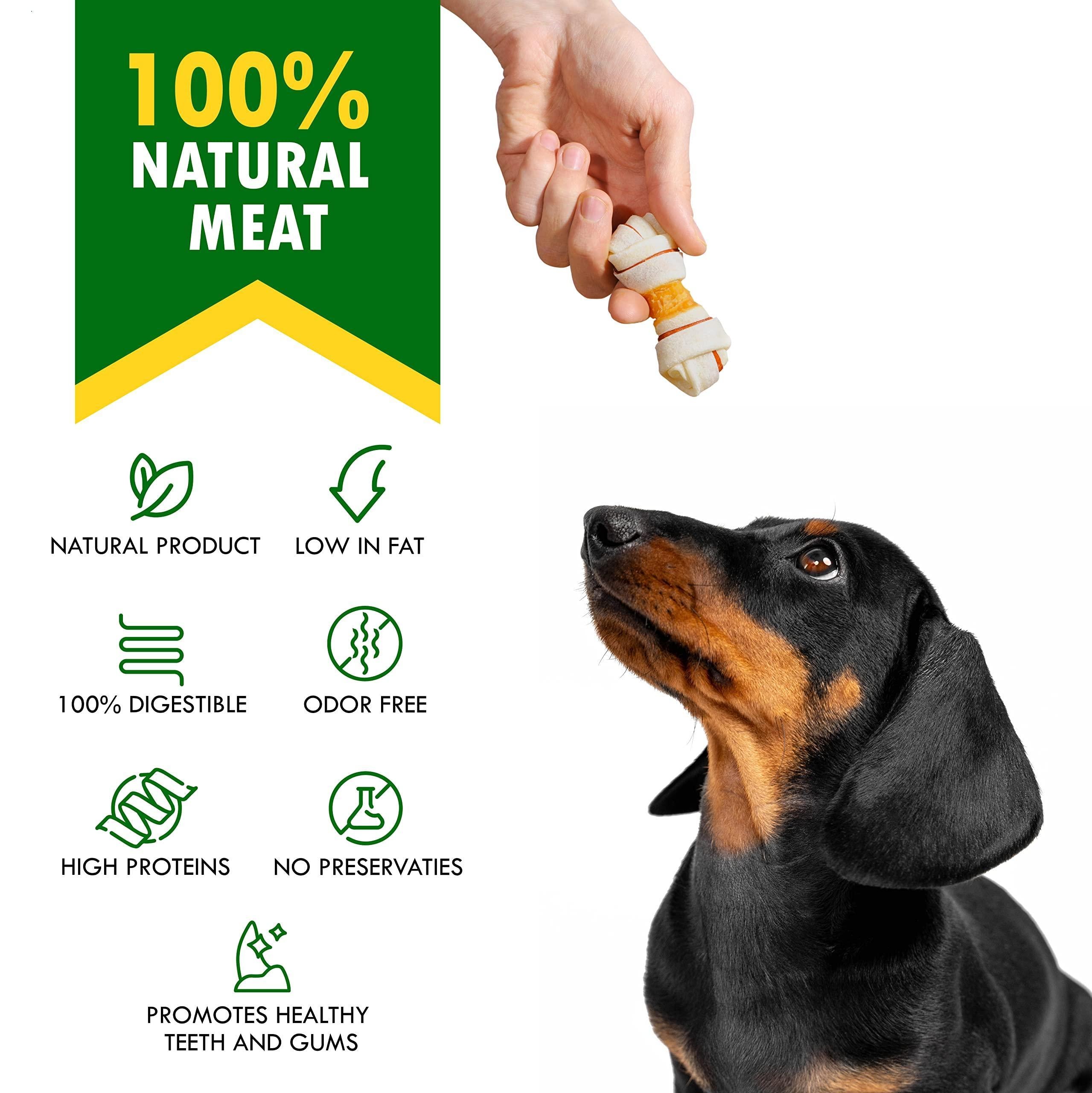 Dog Rawhide Sticks Wrapped with Chicken Natural Chew Treats