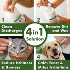 Ear Cleaner Wipes for Dogs, Cats, Puppies & Kittens by Arava