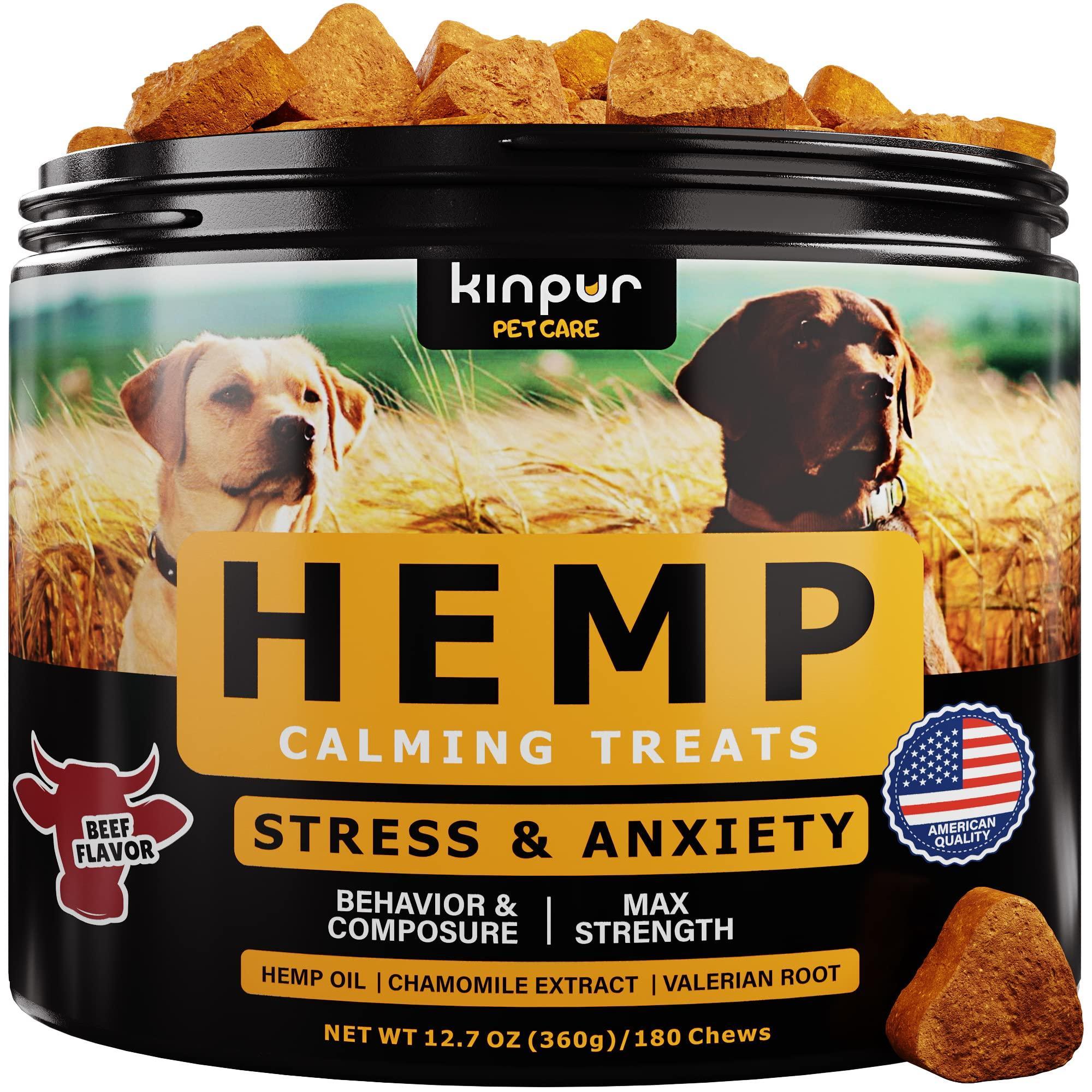 Kinpur Pet Care Calming Chews for Dogs with Hemp Oil   Aid During