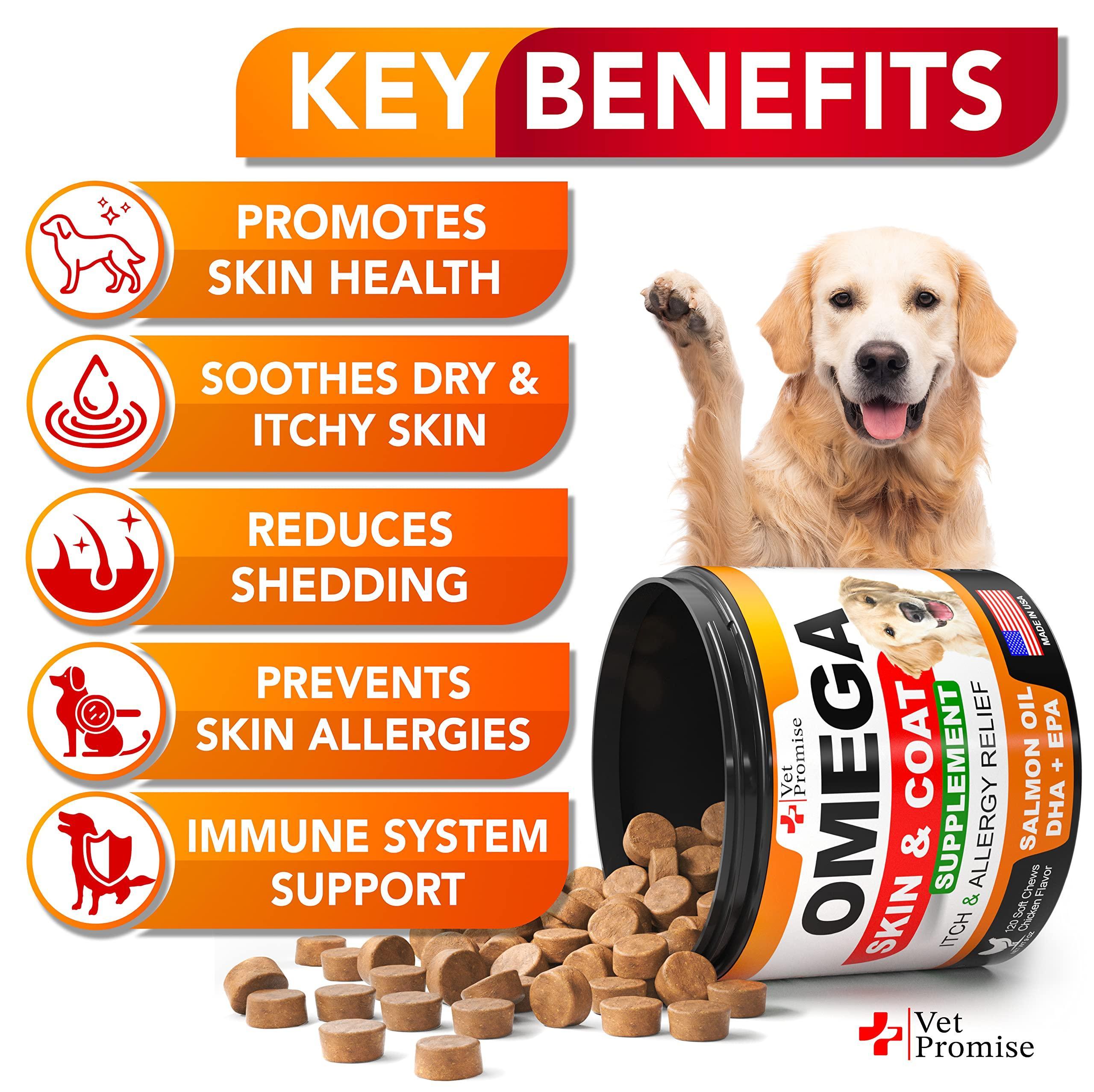 Dog Skin & Coat Supplement, Omega 3 and fish oil