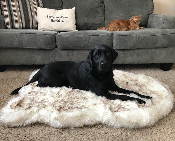 Cozycanine Plush Dog Bed - Luxurious Beige Mat For Restful Pet Sleep