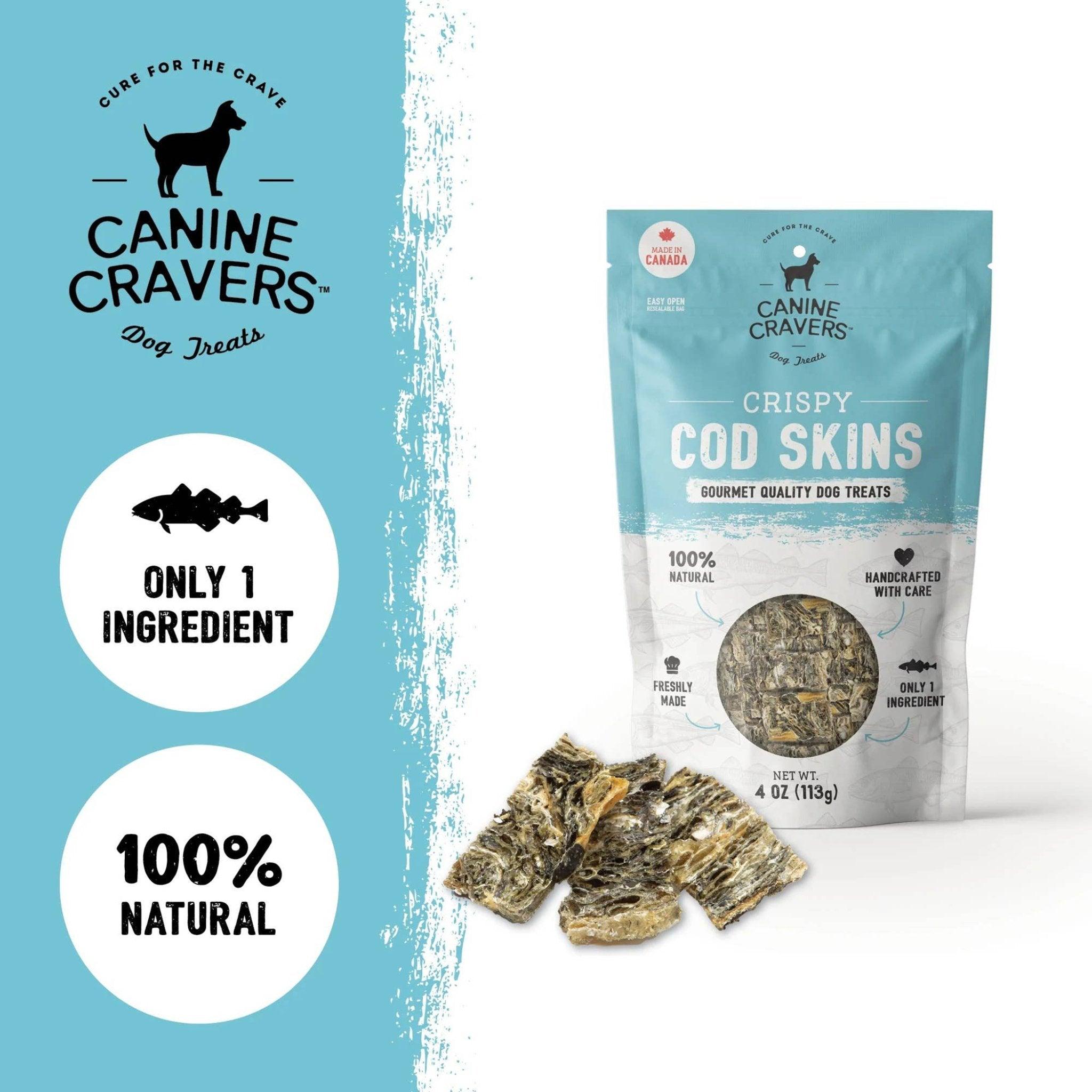 Crispy All-Natural Cod Skins Dog Treats - Premium Single Ingredient