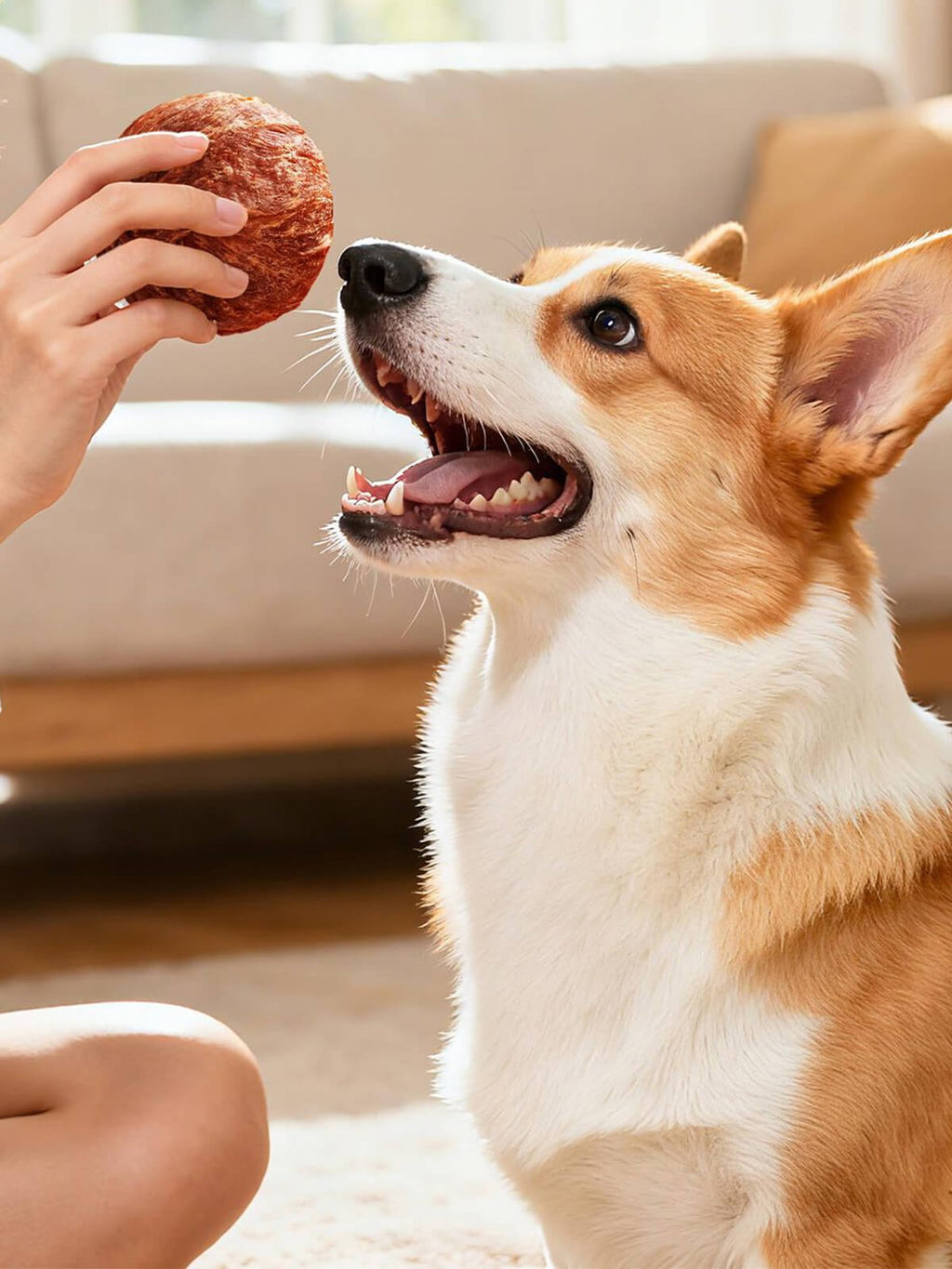 Helety Dog Treats with Egg Yolk, Chicken Duck Flavored Meat Balls, High Protein Dog Snacks, All Life Stages Dog Treats