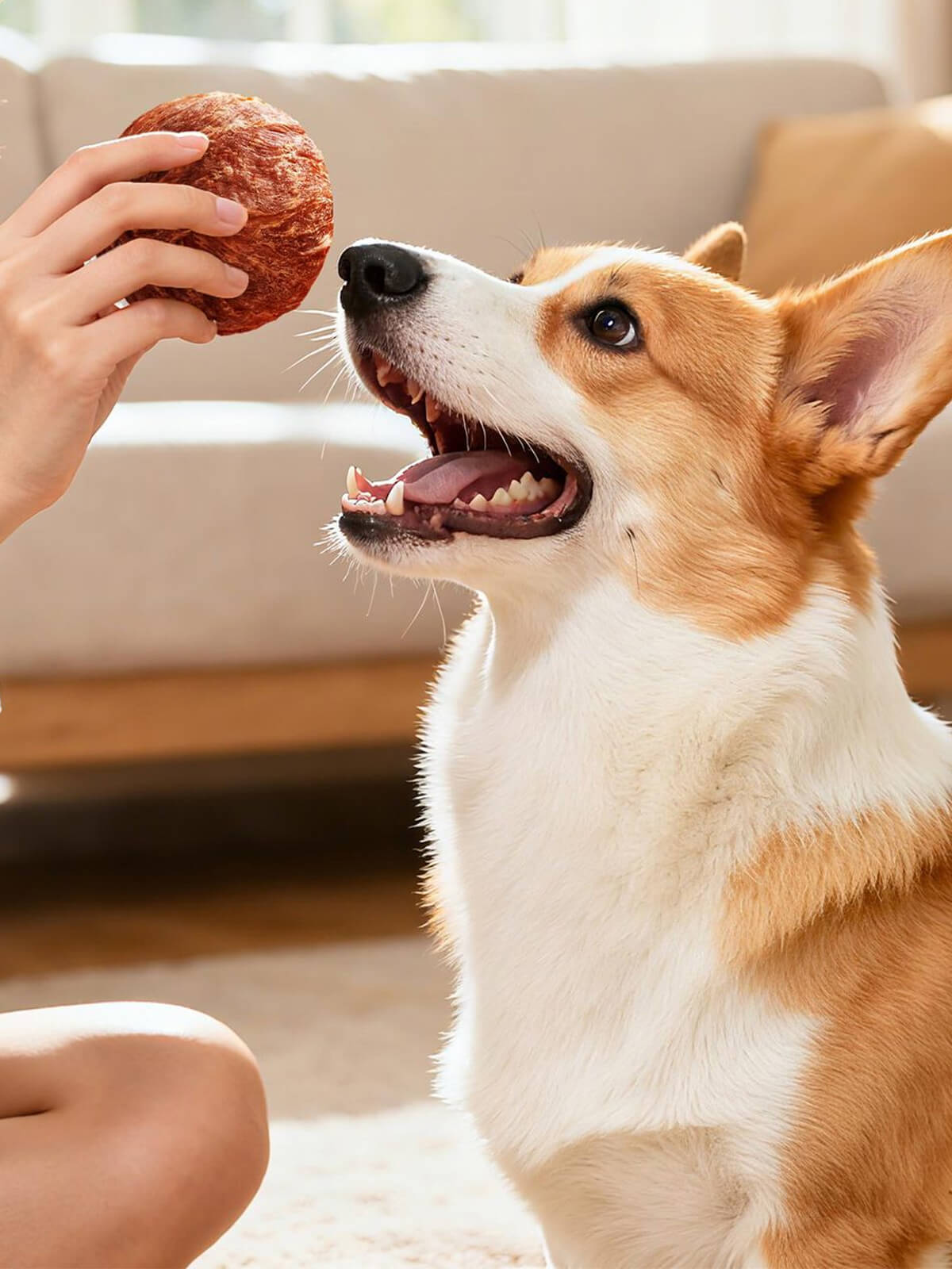 Helety Dog Treats with Egg Yolk, Chicken Duck Flavored Meat Balls, High Protein Dog Snacks, All Life Stages Dog Treats