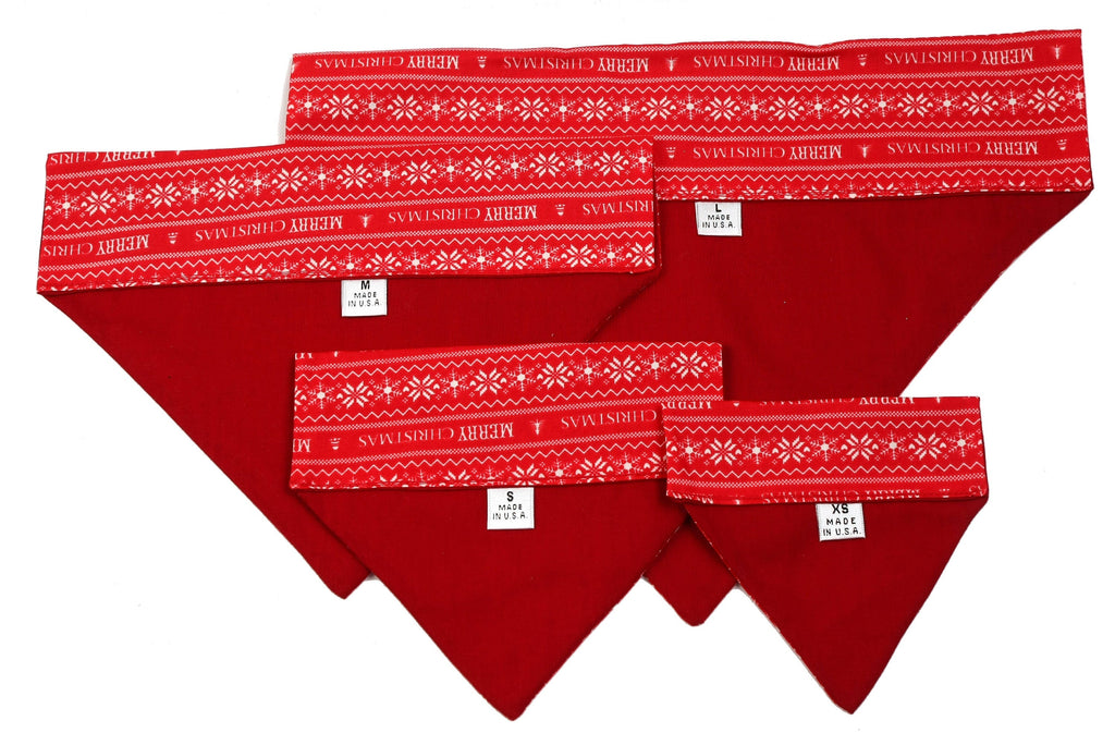 Red and White Merry Christmas Pet Scarf